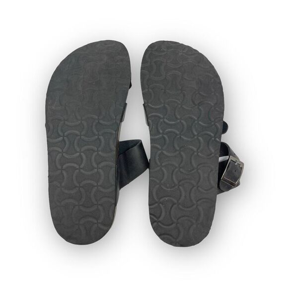 Mountain Sole Birk Style Slip On Leather Sandals Buckle Black Women’s Size 9 - Picture 10 of 11